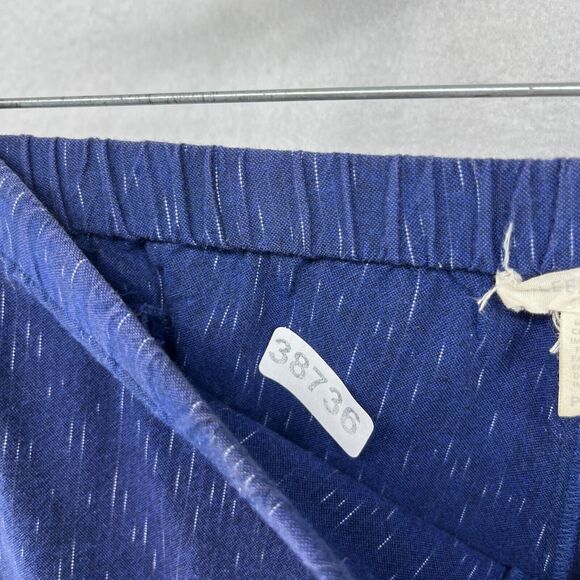 EILEEN FISHER Pants PS Petite Ikat Organic Cotton Droplet Ankle Tapered Blue - Picture 16 of 16